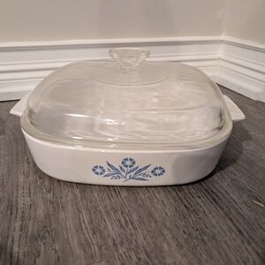 Corning Ware Blue Cornflower 9 3/4 X 9 3/4 X 2 Square Casserole Dish A10B w/Lid